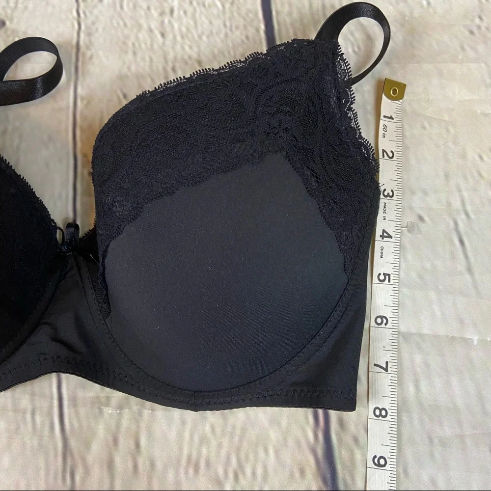 4/$25 Delta Burke black bra 2644-36 38DD NWT